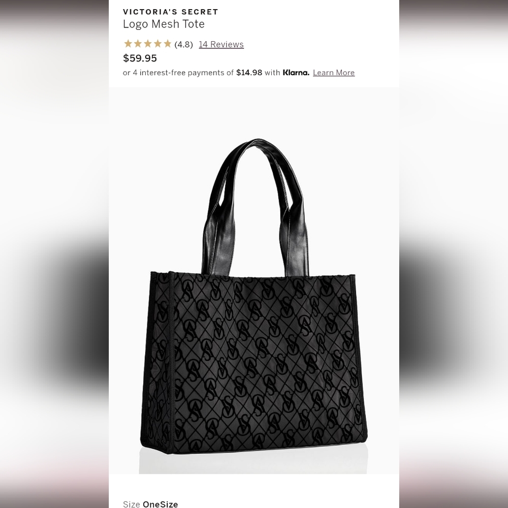 Victorias Secret logo mesh tote